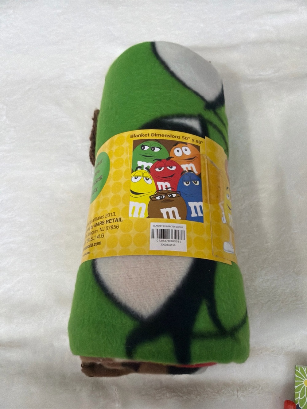 M&M's Kids Plush Blanket - Green Character Design 50”x60” NWT